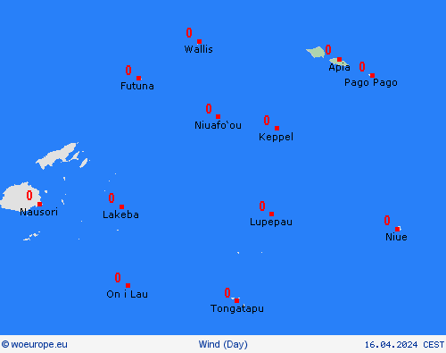wind Samoa Oceania Forecast maps