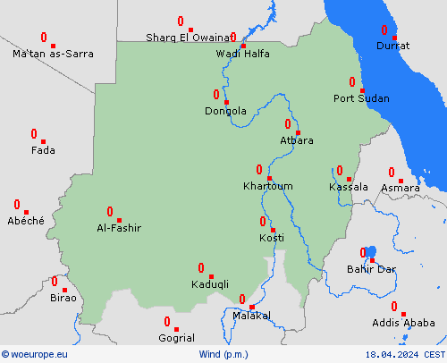 wind Sudan Africa Forecast maps