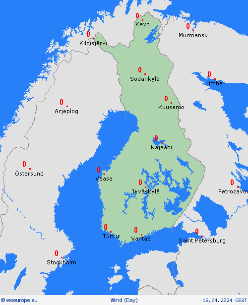 wind Finland Europe Forecast maps