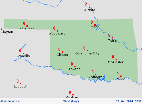 wind Oklahoma North America Forecast maps