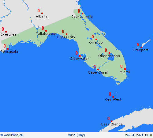 wind Florida North America Forecast maps