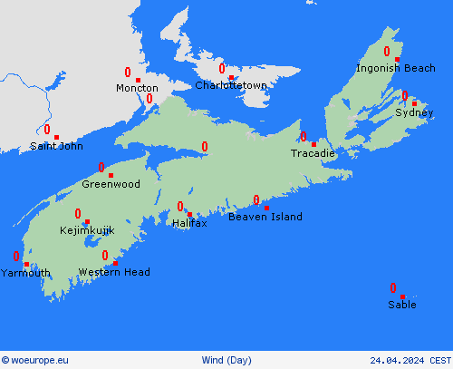 wind Nova Scotia North America Forecast maps