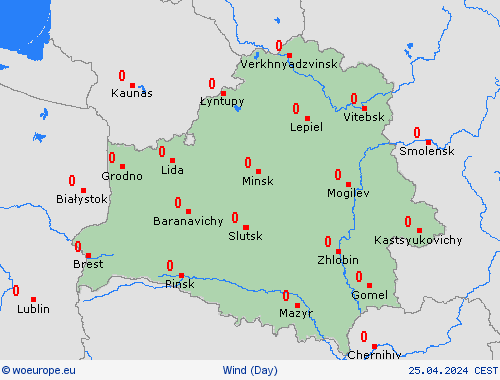 wind Belarus Europe Forecast maps