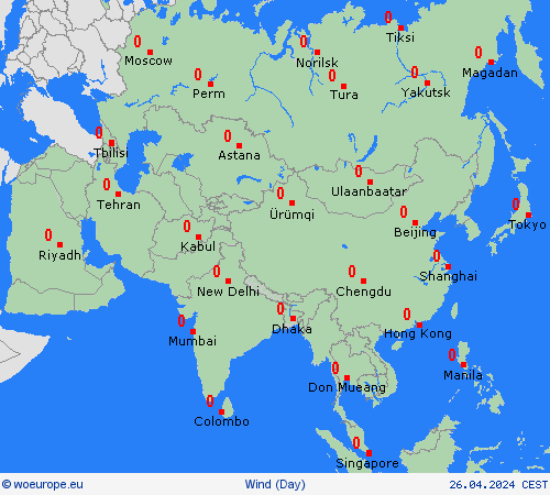 wind  Asia Forecast maps