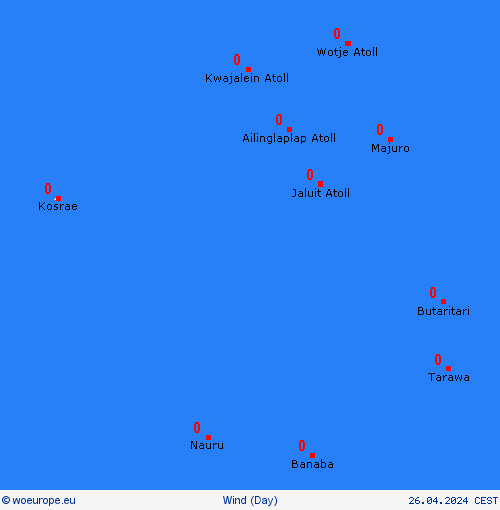 wind Marshall Islands Oceania Forecast maps