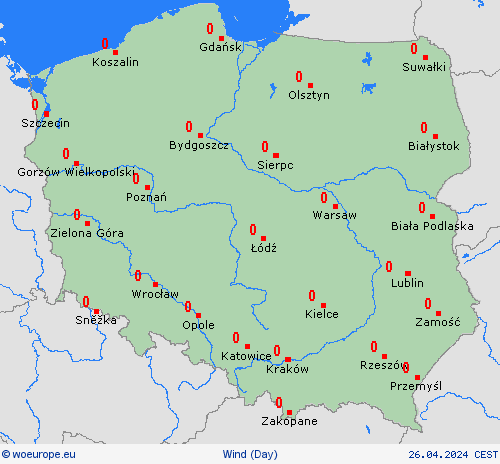 wind Poland Europe Forecast maps