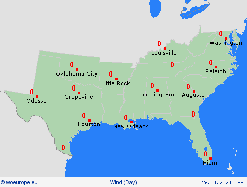 wind  Central America Forecast maps