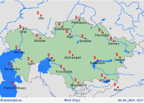 wind Kazakhstan Asia Forecast maps