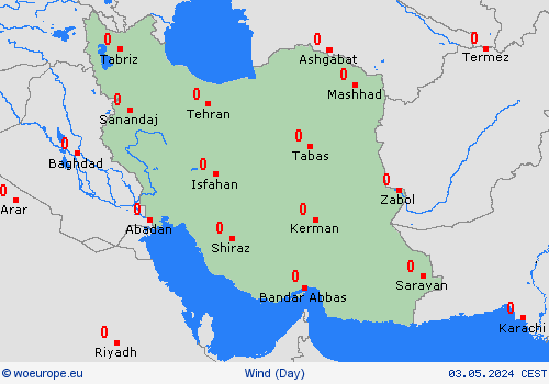wind Iran Asia Forecast maps