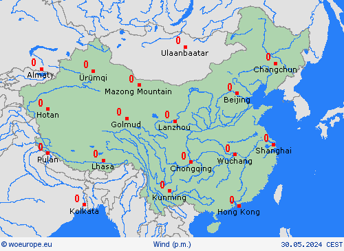 wind China Asia Forecast maps