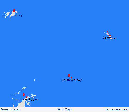 wind South Orkney Islands South America Forecast maps