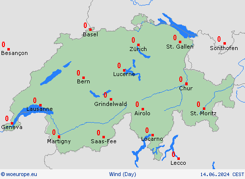 wind Switzerland Europe Forecast maps