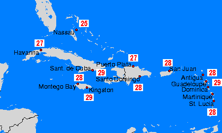 Water temperatures - Cuba/West - Sa Apr 27