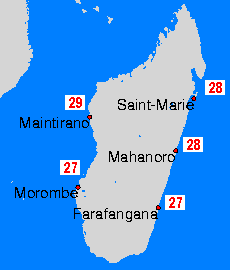 Madagaskar Sea Temperature Maps